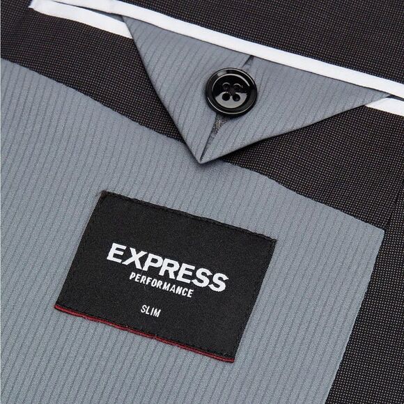 Express Slim Charcoal Wool Blend Wrinkle-Resistant Performance Suit Jacket mens - Picture 3 of 5
